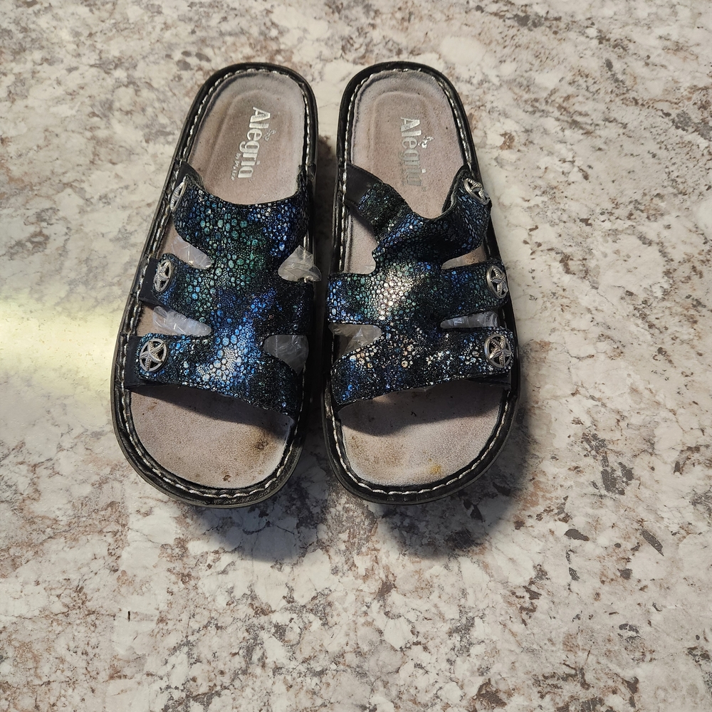 Alegria Kids' Black and Blue Shoes - Picture 2 of 7
